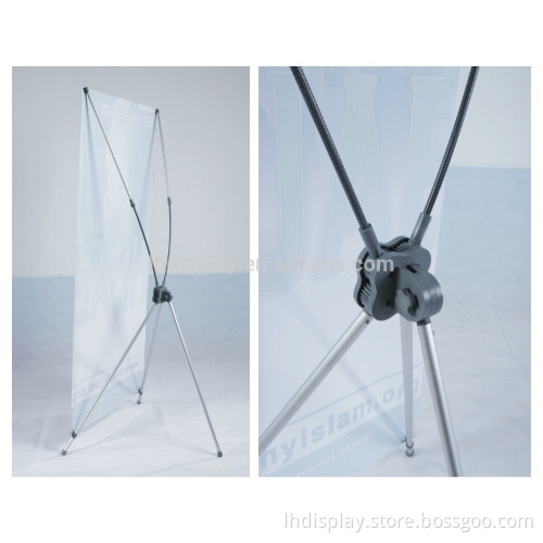 Lockable X banner stand